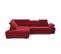 Canapé d'angle gauche TORINO tissu velvet rouge