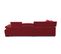 Canapé d'angle gauche TORINO tissu velvet rouge