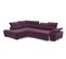 Canapé d'angle gauche TORINO tissu velvet violet