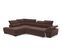 Canapé d'angle gauche TORINO tissu velvet marron