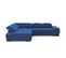 Canapé d'angle gauche TORINO tissu velvet bleu