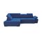 Canapé d'angle gauche TORINO tissu velvet bleu