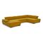 Canapé panoramique TORINO à droite tissu velvet jaune