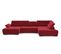 Canapé panoramique TORINO à droite tissu velvet rouge