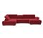 Canapé panoramique TORINO à gauche tissu velvet rouge