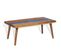 Table Basse Teck Résine 100 X 50 X 40 Cm