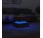 Table Basse Avec Lumières LED Chêne Marron 50x50x40 Cm