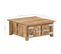 Table Basse 67x67x30 Cm Bois De Manguier Massif