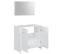 Ensemble De Meubles De Bain 4pcs Blanc Brillant Bois Ingénierie