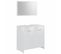 Ensemble De Meubles De Bain 4pcs Blanc Brillant Bois Ingénierie