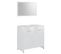 Ensemble De Meubles De Bain 3pcs Blanc Brillant Bois Ingénierie