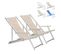 Lot De 2 Chaises Pliante Longue Avec Accoudoirs Plage Et Jardin Mira