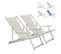 Lot De 2 Chaises Pliante Longue Avec Accoudoirs Plage Et Jardin Mira