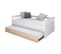 Lit Banquette Gigogne Izao   Blanc Et Bois 90x190 Cm