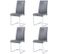 Ensemble De Chaises Freischwinger (lot De 4) Avec Structure Métallique Chromée, Gris