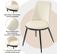 Chaises De Salle À Manger En Velours Avec Dossier Rond, Lot De 2, Beige