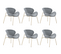 Lot De 6 Chaises En Velours, Gris