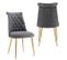 Lot De 2 Chaises En Velours - Gris