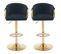 Tabouret de bar pivotant et réglable en hauteur, lot de 2, noir