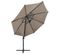 Parasol Déporté Avec Mât Et Lumières LED Taupe 300 Cm