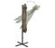 Parasol Déporté Avec Mât Et Lumières LED Taupe 300 Cm