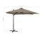 Parasol Déporté Avec Mât Et Lumières LED Taupe 300 Cm