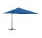 Parasol Déporté Avec Mât Et Lumières LED Bleu Azur 250 Cm