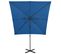 Parasol Déporté Avec Mât Et Lumières LED Bleu Azur 250 Cm