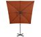 Parasol Déporté Avec Mât Et Lumières LED Terre Cuite 250 Cm