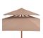 Parasol Double Avec Mât En Bois 270 Cm Taupe