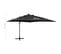 Parasol Déporté Avec Mât Et Lumières LED Noir 300 Cm