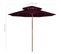 Parasol Double Avec Mât En Bois Rouge Bordeaux 270 Cm