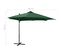 Parasol Déporté Avec Mât Et Lumières LED Vert 300 Cm