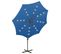 Parasol Déporté Avec Mât Et Lumières LED Bleu Azur 300 Cm