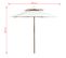 Parasol De Terrasse 270 X 270 Cm Poteau En Bois Blanc Crème