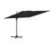 Parasol Cantilever à Double Toit Noir 300x300 Cm