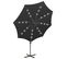 Parasol Déporté Avec Mât Et Lumières LED Noir 300 Cm