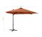 Parasol Déporté Avec Mât Et Lumières LED Terre Cuite 300 Cm