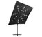 Parasol Déporté Avec Mât Et Lumières LED Noir 250 Cm