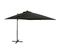 Parasol Déporté Avec Mât Et Lumières LED Noir 250 Cm