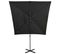 Parasol Déporté Avec Mât Et Lumières LED Noir 250 Cm