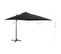 Parasol Déporté Avec Mât Et Lumières LED Noir 250 Cm