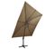 Parasol Déporté Avec Mât Et Lumières LED Taupe 300 Cm