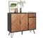 Buffet En MDF 90x30x72 Cm, Noir Et Bois