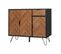 Buffet En MDF 90x30x72 Cm, Noir Et Bois