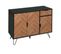 Buffet En MDF 90x30x72 Cm, Noir Et Bois