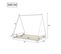 Lit Cabane Enfant En Bois Massif 140x200cm, Blanc