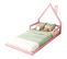 Lit Enfant En Forme De Maison 90x200 Cm En MDF, Rose