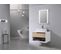 Meuble De Salle De Bain Simple Vasque 80cm Bois Et Blanc Avec Miroir Led Lb-8153-80