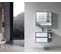 Meuble De Salle De Bain Simple Vasque 80cm Blanc Effet Marbre Avec Miroir Led Lb-6949